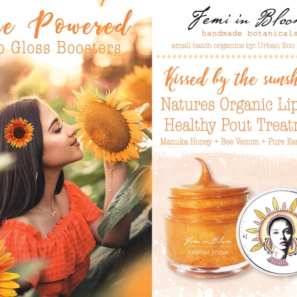 Sunshine Bronze Sheer Shimmer Organic Lip Gloss Plumper Treatment - Picture 2 of 15